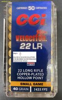 CCI .22 lfB.Velocitor 40 grs. Copper-Plated Hollow-Point CP-HP  HV   50 Stück