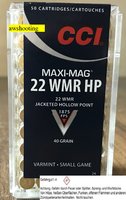 CCI .22 Win Mag  Teilmantel - Hohlspitz  40 grs. 50 Stück
