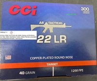 .22 lr.  CCI - AR Tactical - Copper Plated Round Nose  40 grs. 300 Stück