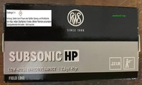 RWS Subsonic HP  .22  lr.  50 Stück
