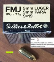 9 mm Luger S&B  FMJ  115 grs.  50 Stück