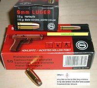 9 mm Luger Geco Hohlspitz 115 grs.  50 Stück