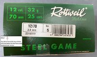 12/70 Rottweil Steel Game Weicheisenschrot 3,0 mm  32 gr.  25 Stück