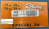 12/70 Rottweil Spezial 36 Basic Line Bleischrot 2,7 mm 36g  25 Stück