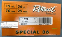 12/70 Rottweil Spezial 36 Basic Line Bleischrot 3,5 mm 36 gr.  25 Stück