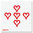 Glücksscheibe Herzscheibe mit 5 Herzen (rot, groß, offen)  11 x 11 cm  25 Stück