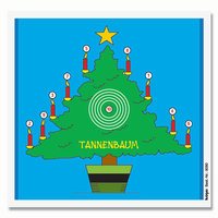 Glücksscheibe Bunt  Tannenbaum   14 x 13,5 cm  25 Stück