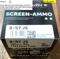 8 x 57 IS S&B Screen-Ammo  SCR  Zink 140 grs.  50 Stück