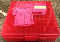 Patronenbox MTM mit Klappdeckel Rot-Klar  100 Stück