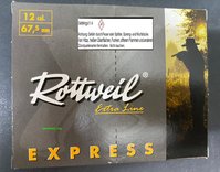 12/67,5 Rottweil  Express  Postenschrot (9P)  8,6  mm  33 gr.  10 Stück