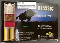 Brenneke Classic  Kal. 16/70    27,0 g / 415 grs.  5 Stück
