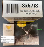 Fox Jagd - Munition mit Fox Hunter Geschoss Kal. 8 x 57 IS  160 grs.  20 Stück