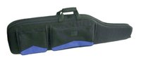 Gewehrtasche Futteral schwarz/blau,  mit 2 großen Vortaschen, Größe: 128 x 33 cm