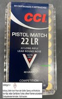 CCI  .22 lfb Pistol Match  40 grs. Blei RN  50 Stück