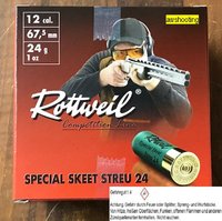 12/67,5  Rottweil Spezial Skeet Streu 2,0 mm 24 gr. Nr. 9   25 Stück