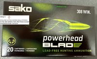 .308 Win. Sako Powerhead Blade  SP  ( Bleifrei ) 162 grs.  20 Schuß