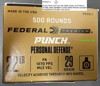 .22 lr  Federal  Punch  29 grs. FN "personal defense" 50 Stück