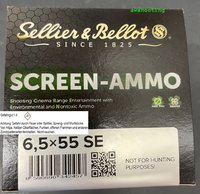 6,5 x 55 SE  S&B Screen-Ammo  SCR Zink 124 grs.  50 Stück
