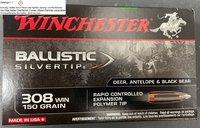 .308 Win Winchester Ballistic Silvertip / Rapid Controlled Expansion Polymer Tip 150 grs. 20 Stück