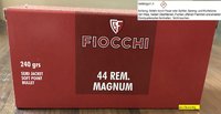 .44 Magnum Fiocchi TM SJSP  240 grs. (700445)  50 Stück