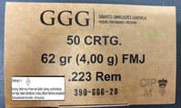 .223 Rem.  GGG  FMJ 62 grs. (GPR 12)  50 Stück