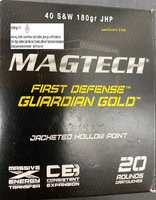 .40 S&W  Magtech Guardian Gold JHP 180 grs.   20 Stück