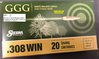 .308 Win.  GGG HPBT Sierra Match King 190 grs. (GPX 17)  20 Stück