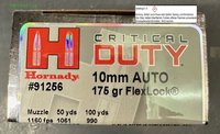 10 mm Auto Hornady CRITICAL DUTY  - Flexlock - 175 grs.  20 Schuß