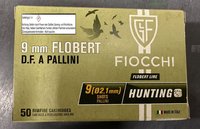 9 mm Flobert Fiocchi  Doppelschrot  #9  2,1 mm  50 Stück